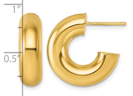 14K gold hoop earrings, another view