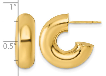 14K gold hoop earrings, another view
