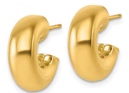 14k Polished 6.00 x Tube C-Hoop Post Earrings (Style TF2554)