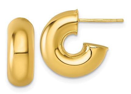 14k Polished 6.00 x Tube C-Hoop Post Earrings (Style TF2554)