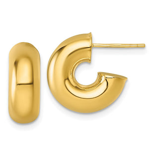 14k Polished 6.00 x Tube C-Hoop Post Earrings (Style TF2554)