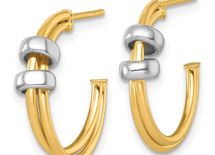 14K gold hoop earrings, alternate view