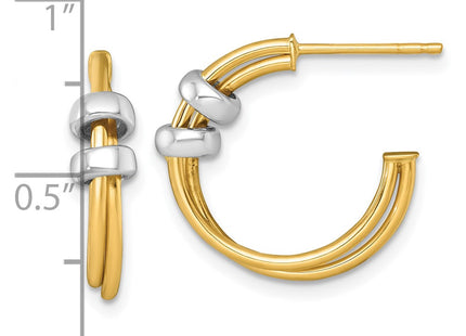 14K gold hoop earrings, another view