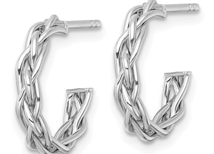 14K white gold hoop earrings, alternate view