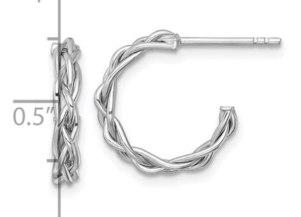 14K white gold hoop earrings, another view