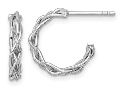 14K white gold hoop earrings