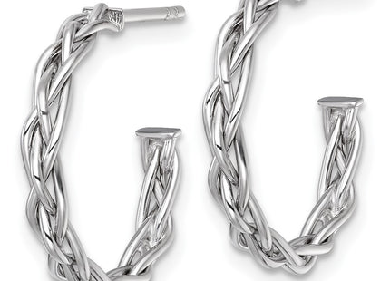 14K white gold hoop earrings, alternate view