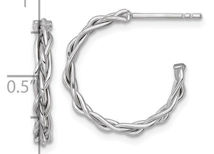 14K white gold hoop earrings, another view