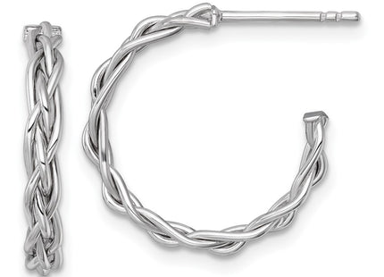 14K white gold hoop earrings