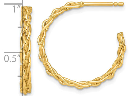 14K gold hoop earrings, another view