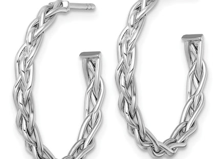 14K white gold hoop earrings, alternate view