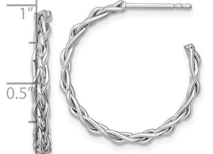 14K white gold hoop earrings, another view