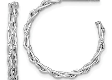 14K white gold hoop earrings