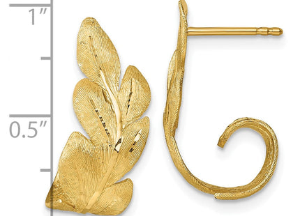 14K gold hoop earrings, another view