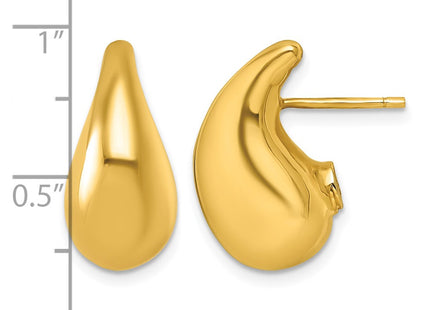 14K gold teardrop earrings, another view