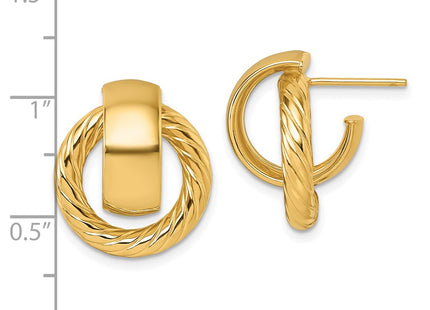 14k Yellow Gold Earrings Style TF2572 - Classique Jewelry Inc.