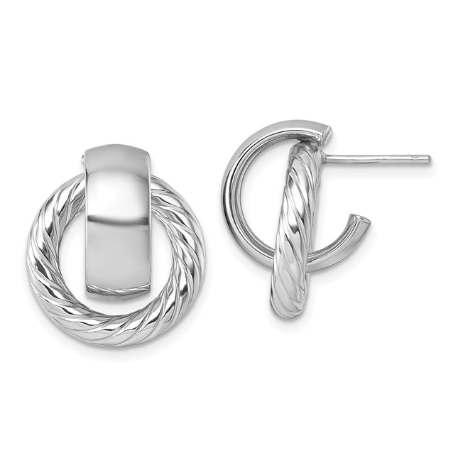 14k Yellow & Rhodium Earrings Style TF2572W - Classique Jewelry Inc.