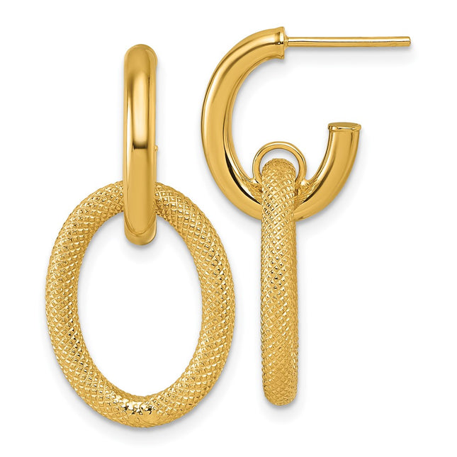 14k Yellow Gold Earrings Style TF2574 - Classique Jewelry Inc.