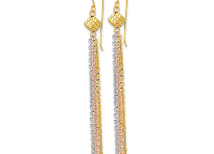 14k Tri-Color Earrings Style TF2581 - Classique Jewelry Inc.
