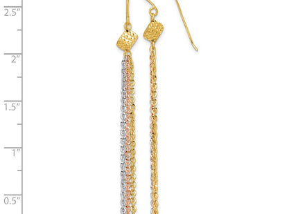 14k Tri-Color Earrings Style TF2581 - Classique Jewelry Inc.