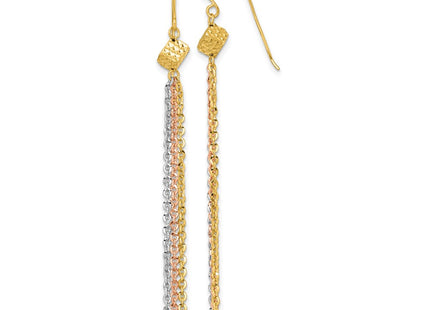 14k Tri-Color Earrings Style TF2581 - Classique Jewelry Inc.