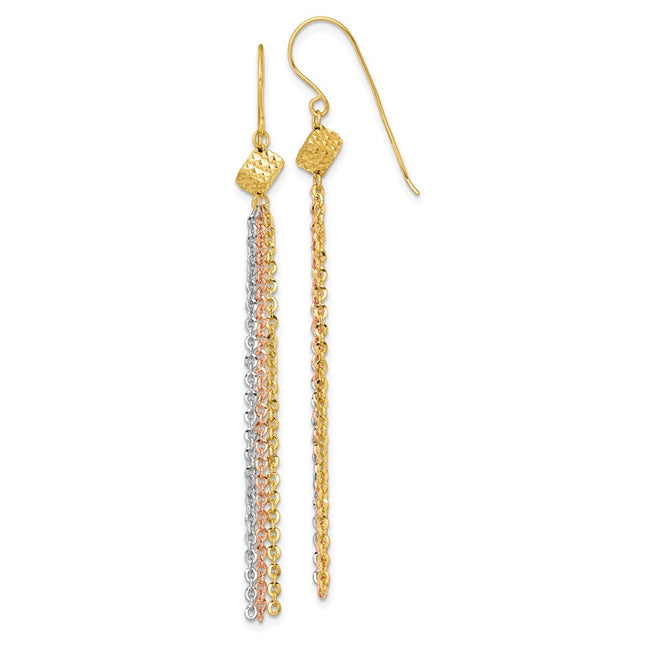 14k Tri-Color Earrings Style TF2581 - Classique Jewelry Inc.