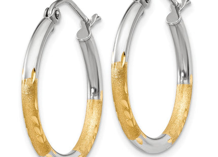 14k Yellow & Rhodium Earrings Style TF315 - Classique Jewelry Inc.