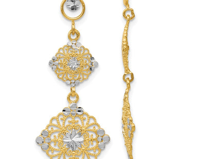 14k Yellow & Rhodium Earrings Style TF392 - Classique Jewelry Inc.