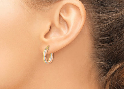 14K gold hoop earrings, another view