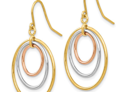 14k Tri-Color Earrings Style TF419 - Classique Jewelry Inc.