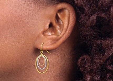 14k Tri-Color Earrings Style TF419 - Classique Jewelry Inc.