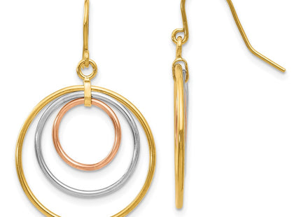 14k Tri-Color Earrings Style TF419 - Classique Jewelry Inc.