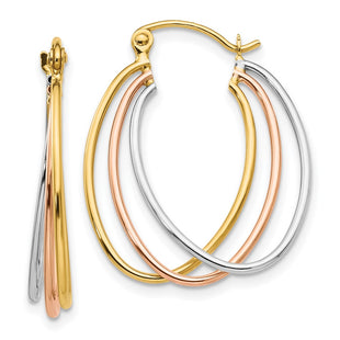 14k Tri-Color Earrings Style TF460 - Classique Jewelry Inc.