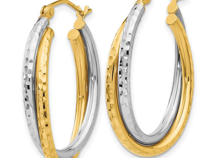 14K gold oval hoop earrings, alternate view