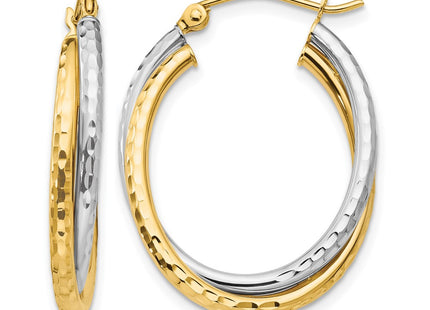14K gold oval hoop earrings