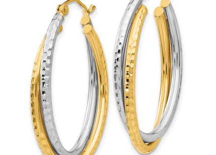 14K gold oval hoop earrings, alternate view