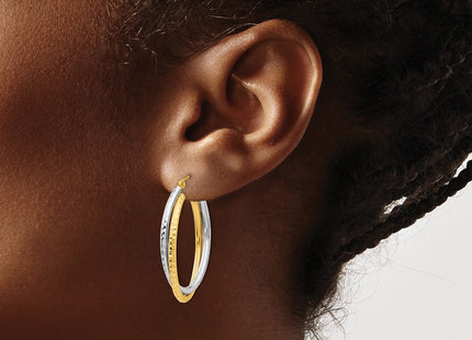 14K gold oval hoop earrings, another view