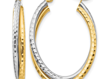 14K gold oval hoop earrings