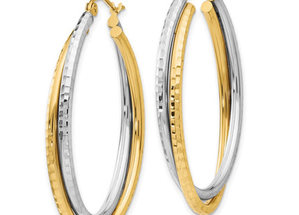 14k Two-tone Earrings Style TF479 - Classique Jewelry Inc.