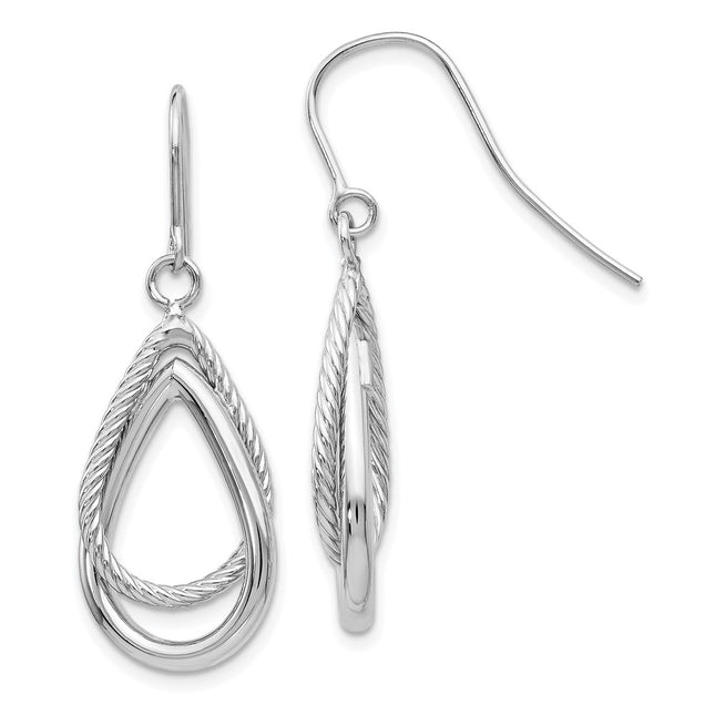 14k White Gold Earrings Style TF547 - Classique Jewelry Inc.