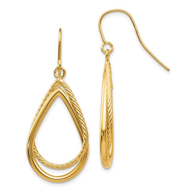 14k Yellow Gold Earrings Style TF548 - Classique Jewelry Inc.