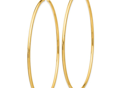 14k Polished Round Tube Hoop Earrings (Style TF550)