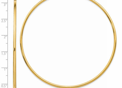 14k Polished Round Tube Hoop Earrings (Style TF550)