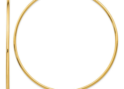 14k Polished Round Tube Hoop Earrings (Style TF550)