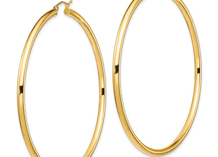 14k Polished Lightweight Round Tube Hoop Earrings (Style TF552L)