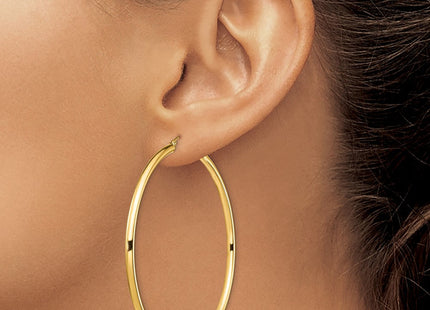 14k Polished Lightweight Round Tube Hoop Earrings (Style TF552L)