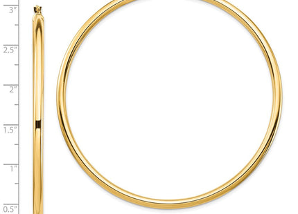 14k Polished Lightweight Round Tube Hoop Earrings (Style TF552L)
