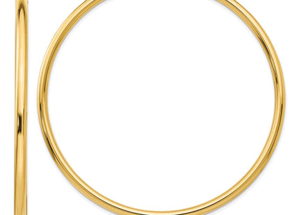14k Polished Round Tube Hoop Earrings (Style TF552)