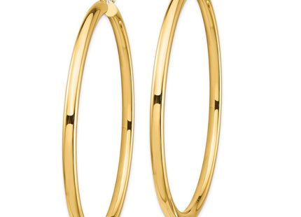 14k Polished Lightweight Round Tube Hoop Earrings (Style TF553L)