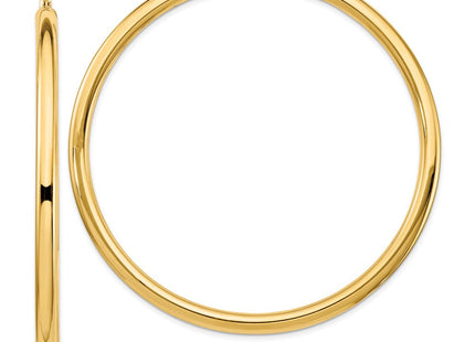 14k Polished Lightweight Round Tube Hoop Earrings (Style TF553L)